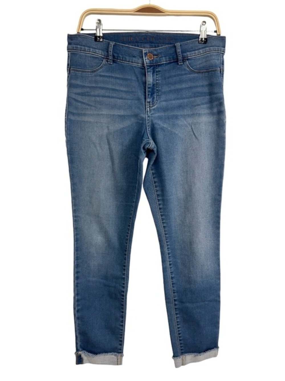 Juicy Couture Cropped Cuffed Skinny Jeans Women’s Size US 10 Light Wash Stretch